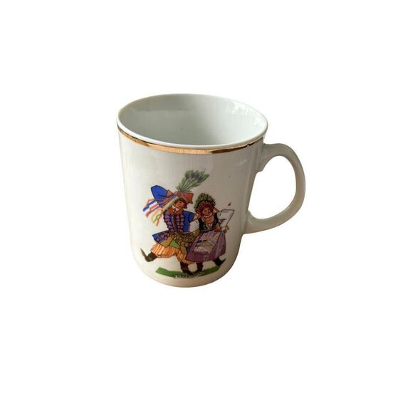 Vintage Favolina made in Poland Folk Art Ceramic Mug By Takahashi polish dancers - Picture 6 of 6